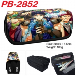 JoJos Bizarre Adventure Anime double-layer pu leather printing pencil case 20x9x6.5cm