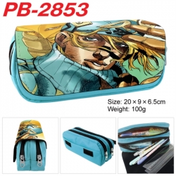 JoJos Bizarre Adventure Anime double-layer pu leather printing pencil case 20x9x6.5cm