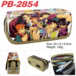 JoJos Bizarre Adventure Anime double-layer pu leather printing pencil case 20x9x6.5cm