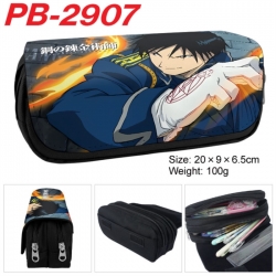 Fullmetal Alchemist Anime double-layer pu leather printing pencil case 20x9x6.5cm