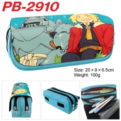 Fullmetal Alchemist Anime double-layer pu leather printing pencil case 20x9x6.5cm