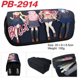 BOCCHI THE ROCK! Anime double-layer pu leather printing pencil case 20x9x6.5cm