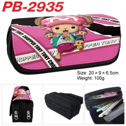 One Piece Anime double-layer pu leather printing pencil case 20x9x6.5cm