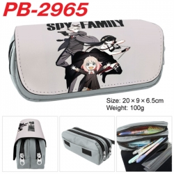 SPY&times;FAMILY Anime double-layer pu leather printing pencil case 20x9x6.5cm