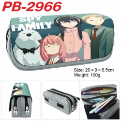 SPY&times;FAMILY Anime double-layer pu leather printing pencil case 20x9x6.5cm