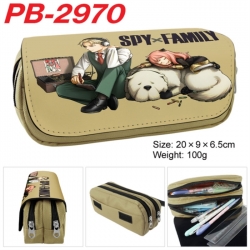 SPY&times;FAMILY Anime double-layer pu leather printing pencil case 20x9x6.5cm