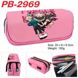 SPY&times;FAMILY Anime double-layer pu leather printing pencil case 20x9x6.5cm