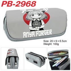 SPY&times;FAMILY Anime double-layer pu leather printing pencil case 20x9x6.5cm