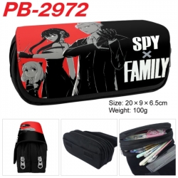 SPY&times;FAMILY Anime double-layer pu leather printing pencil case 20x9x6.5cm