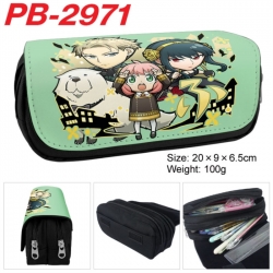 SPY&times;FAMILY Anime double-layer pu leather printing pencil case 20x9x6.5cm
