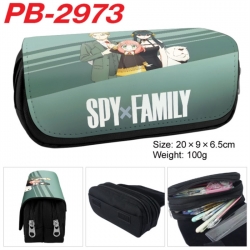 SPY&times;FAMILY Anime double-layer pu leather printing pencil case 20x9x6.5cm