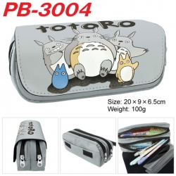 TOTORO Anime double-layer pu leather printing pencil case 20x9x6.5cm