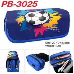 Football Anime double-layer pu leather printing pencil case 20x9x6.5cm