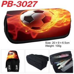 Football Anime double-layer pu leather printing pencil case 20x9x6.5cm