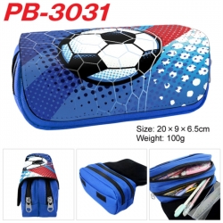 Football Anime double-layer pu leather printing pencil case 20x9x6.5cm
