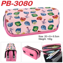 Inside Out Anime double-layer pu leather printing pencil case 20x9x6.5cm