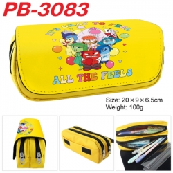 Inside Out Anime double-layer pu leather printing pencil case 20x9x6.5cm