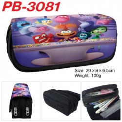 Inside Out Anime double-layer pu leather printing pencil case 20x9x6.5cm