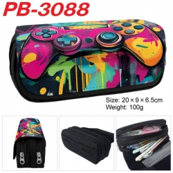 GamePad Anime double-layer pu leather printing pencil case 20x9x6.5cm