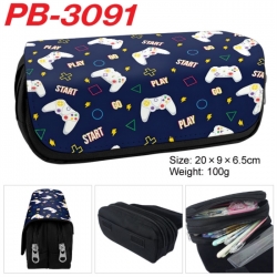 GamePad Anime double-layer pu leather printing pencil case 20x9x6.5cm
