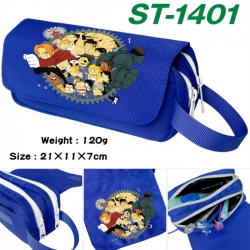Fullmetal Alchemist Anime waterproof canvas portable double-layer pencil bag cosmetic bag 21x11x7cm