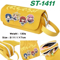BOCCHI THE ROCK! Anime waterproof canvas portable double-layer pencil bag cosmetic bag 21x11x7cm