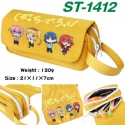 BOCCHI THE ROCK! Anime waterproof canvas portable double-layer pencil bag cosmetic bag 21x11x7cm