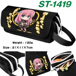 BOCCHI THE ROCK! Anime waterproof canvas portable double-layer pencil bag cosmetic bag 21x11x7cm