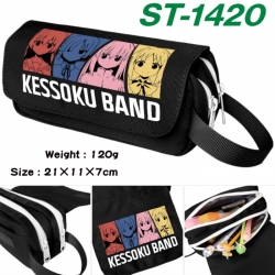 BOCCHI THE ROCK! Anime waterproof canvas portable double-layer pencil bag cosmetic bag 21x11x7cm