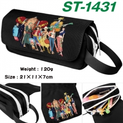 One Piece Anime waterproof canvas portable double-layer pencil bag cosmetic bag 21x11x7cm
