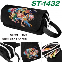 One Piece Anime waterproof canvas portable double-layer pencil bag cosmetic bag 21x11x7cm