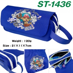 One Piece Anime waterproof canvas portable double-layer pencil bag cosmetic bag 21x11x7cm