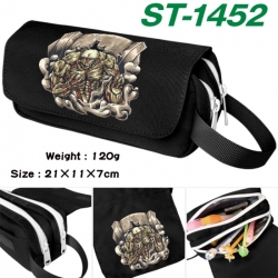 Shingeki no Kyojin Anime waterproof canvas portable double-layer pencil bag cosmetic bag 21x11x7cm