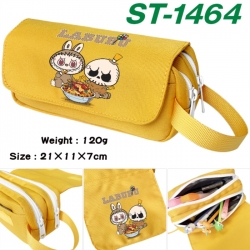 Labubu Anime waterproof canvas portable double-layer pencil bag cosmetic bag 21x11x7cm