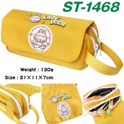 Labubu Anime waterproof canvas portable double-layer pencil bag cosmetic bag 21x11x7cm