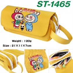 Labubu Anime waterproof canvas portable double-layer pencil bag cosmetic bag 21x11x7cm