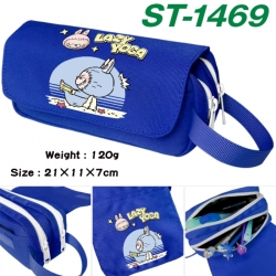 Labubu Anime waterproof canvas portable double-layer pencil bag cosmetic bag 21x11x7cm
