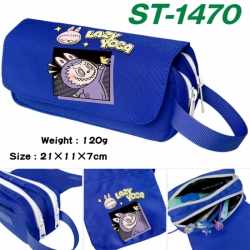 Labubu Anime waterproof canvas portable double-layer pencil bag cosmetic bag 21x11x7cm