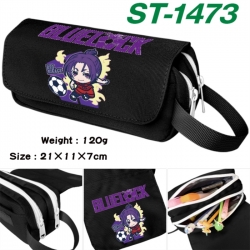BLUE LOCK Anime waterproof canvas portable double-layer pencil bag cosmetic bag 21x11x7cm