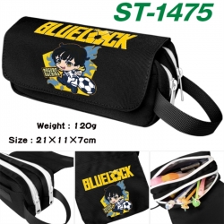 BLUE LOCK Anime waterproof canvas portable double-layer pencil bag cosmetic bag 21x11x7cm