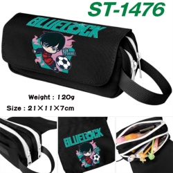 BLUE LOCK Anime waterproof canvas portable double-layer pencil bag cosmetic bag 21x11x7cm