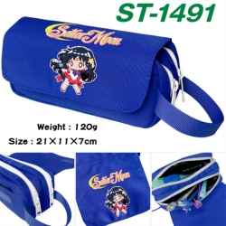 sailormoon Anime waterproof canvas portable double-layer pencil bag cosmetic bag 21x11x7cm