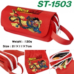 DRAGON BALL Anime waterproof canvas portable double-layer pencil bag cosmetic bag 21x11x7cm