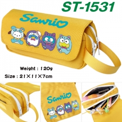 Sanrio Anime waterproof canvas portable double-layer pencil bag cosmetic bag 21x11x7cm