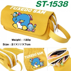 Sanrio Anime waterproof canvas portable double-layer pencil bag cosmetic bag 21x11x7cm