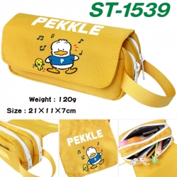 Sanrio Anime waterproof canvas portable double-layer pencil bag cosmetic bag 21x11x7cm