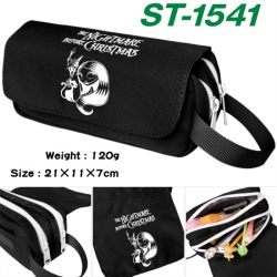 The Nightmare Before Christmas Anime waterproof canvas portable double-layer pencil bag cosmetic bag 21x11x7cm