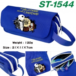 The Nightmare Before Christmas Anime waterproof canvas portable double-layer pencil bag cosmetic bag 21x11x7cm