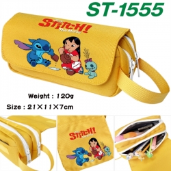 Lilo & Stitch Anime waterproof canvas portable double-layer pencil bag cosmetic bag 21x11x7cm