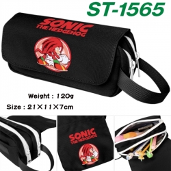 Sonic The Hedgehog Anime waterproof canvas portable double-layer pencil bag cosmetic bag 21x11x7cm